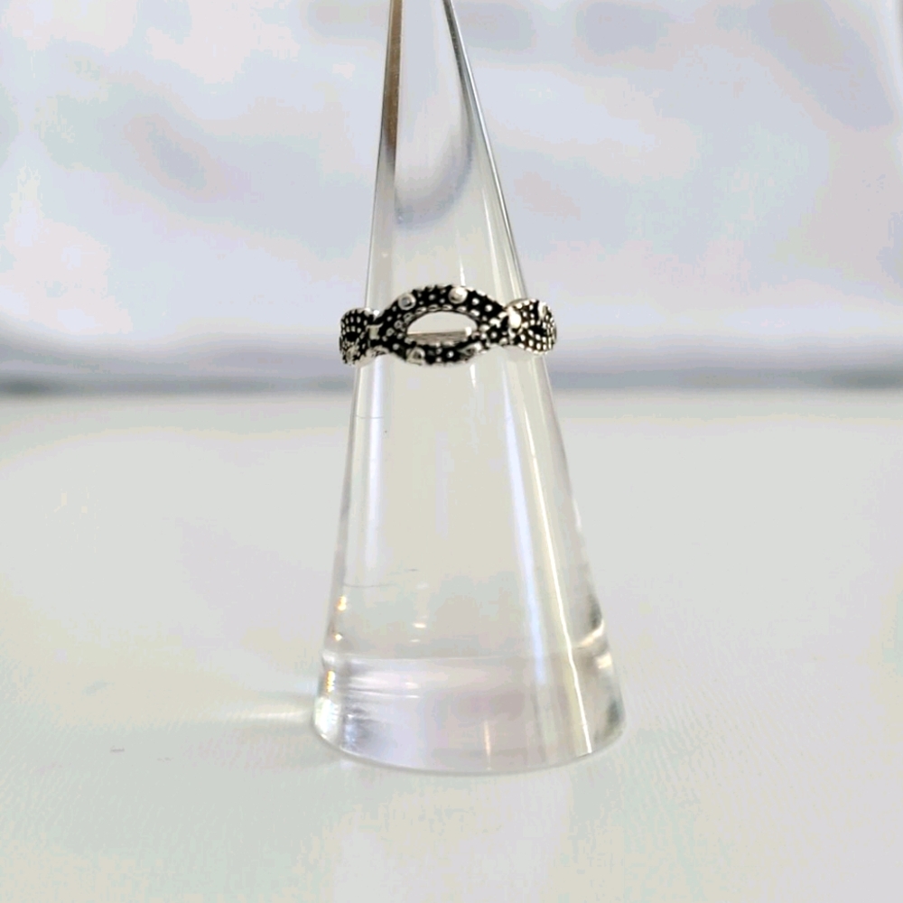 Vintage Silver Infinity Symbols Women's Ring With Little Dots Size 5 Women's
